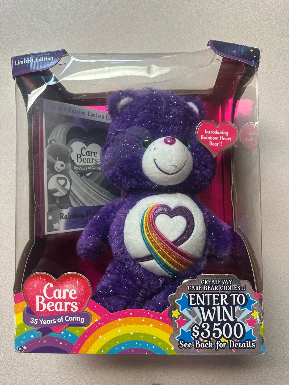 Limited edition Care Bears Rainbow Heart Bear Plush